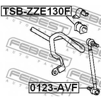 Опора стабилизатора FEBEST TSB-ZZE130F-1
