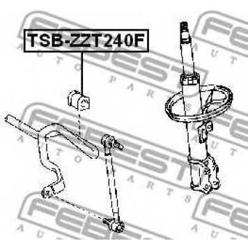 Опора стабилизатора FEBEST TSB-ZZT240F-1