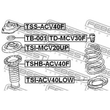Тарелка пружины FEBEST TSI-ACV40LOW-1
