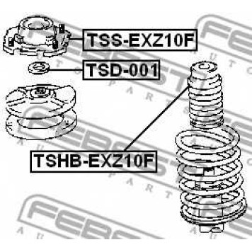 Подвеска амортизатора FEBEST TSS-EXZ10F-1