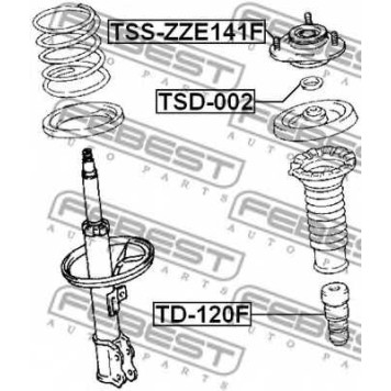 Подвеска амортизатора FEBEST TSS-ZZE141F-1