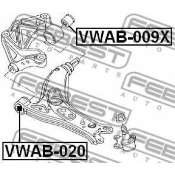 Подвеска рычага независимой подвески колеса FEBEST VWAB-020-1