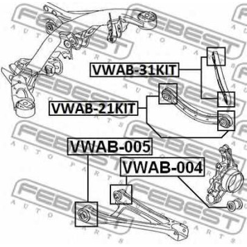 Подвеска рычага независимой подвески колеса FEBEST VWAB-31KIT-1