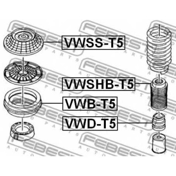 Подшипник опоры стойки амортизатора FEBEST VWB-T5-1