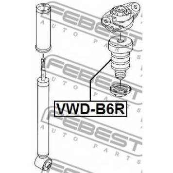 Амортизатор задний для AUDI A1 / SKODA OCTAVIA, SUPERB, YETI / VW BEETLE, GOLF, JETTA, PASSAT, TIGUAN, TOURAN <b>FEBEST VWD-B6R</b>-1