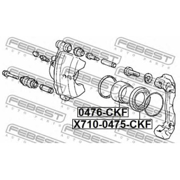 Пылезащитный колпак, поршень корпуса скобы тормоза FEBEST X710-0475-CKF-1