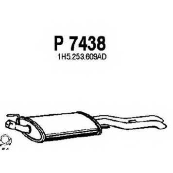 Глушитель выхлопных газов конечный FENNO P7438