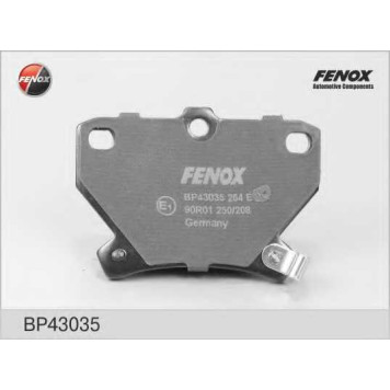 Колодки тормозные дисковые задний для TOYOTA CELICA, COROLLA, PRIUS, YARIS <b>FENOX BP43035</b>