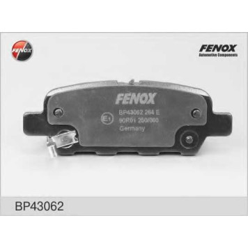 Колодки тормозные дисковые задний для INFINITI FX, G / NISSAN 350 Z, MURANO, QASHQAI, TIIDA, X-TRAIL / SUZUKI GRAND VITARA <b>FENOX BP43062</b>