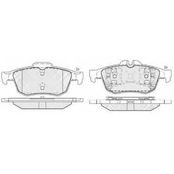 Колодки тормозные дисковые задний для NISSAN PRIMERA / RENAULT ESPACE, LAGUNA, LATITUDE, MEGANE, VEL SATIS / SAAB 9-3 / VOLVO C30, C70, S40, V50 <b>FIT FP3356</b>