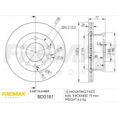 Тормозной диск FREMAX BD-0181