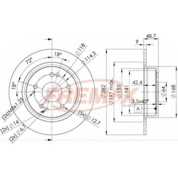 Тормозной диск FREMAX BD-1258