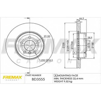 Тормозной диск FREMAX BD-3555
