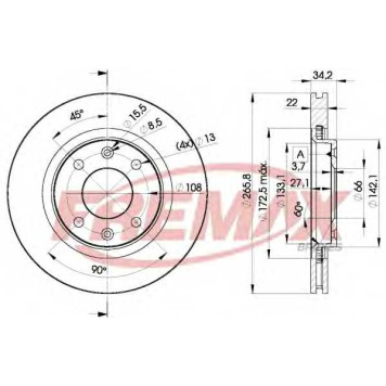 Тормозной диск FREMAX BD-4750