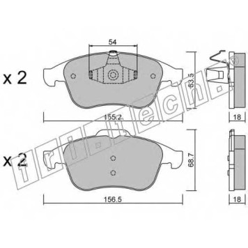 Колодки тормозные дисковые для RENAULT LAGUNA(BT0/1,DT0/1,KT0/1), LATITUDE(L70#) <b>fri.tech. 819.0 / 24709</b>
