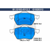 Колодки тормозные дисковые для AUDI A4(8D2,8D5,B5) / FORD GALAXY(WGR) / VW PASSAT(3B2,3B3,3B5,3B6), SHARAN(7M6,7M8,7M9) <b>GALFER B1.G102-0312.2 / G1020312</b>