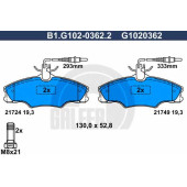 Колодки тормозные дисковые для PEUGEOT 406(8B,8E/F) <b>GALFER B1.G102-0362.2 / G1020362</b>