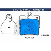 Колодки тормозные дисковые для CHRYSLER CROSSFIRE / MERCEDES C, CLC, CLK, E, SLK <b>GALFER B1.G102-0441.2 / G1020441</b>
