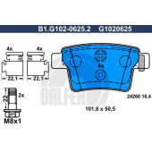 Колодки тормозные дисковые для FORD MONDEO(B4Y,B5Y,BWY) <b>GALFER B1.G102-0625.2 / G1020625</b>