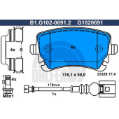Колодки тормозные дисковые для VW MULTIVAN, TRANSPORTER <b>GALFER B1.G102-0691.2 / G1020691</b>
