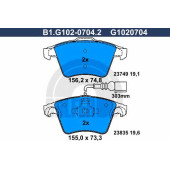 Колодки тормозные дисковые для VW TOUAREG(7L6,7L7,7LA) <b>GALFER B1.G102-0704.2 / G1020704</b>