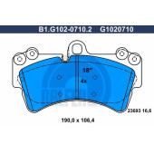 Колодки тормозные дисковые для AUDI Q7(4L) / PORSCHE CAYENNE(955,9PA) / VW TOUAREG(7L6,7L7,7LA) <b>GALFER B1.G102-0710.2 / G1020710</b>
