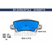 Колодки тормозные дисковые для TOYOTA COROLLA(#E12J#, #E12T#, CDE12#, NDE12#, R1#, ZDE12#, ZER#, ZZE12#) <b>GALFER B1.G102-0713.2 / G1020713</b>