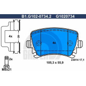 Колодки тормозные дисковые для VW CC(358), PASSAT(357,362,365,3C2,3C5) <b>GALFER B1.G102-0734.2 / G1020734</b>