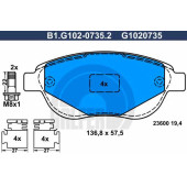 Колодки тормозные дисковые для CITROEN C3, C4, XSARA / PEUGEOT 1007, 206, 207, 307 <b>GALFER B1.G102-0735.2 / G1020735</b>