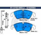 Колодки тормозные дисковые для AUDI A4(8K2,8K5,8KH,B8), A5(8F7,8T3,8TA) <b>GALFER B1.G102-0983.2 / G1020983</b>