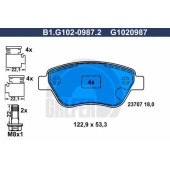 Колодки тормозные дисковые для FIAT DOBLO(119,223), PANDA(169) <b>GALFER B1.G102-0987.2 / G1020987</b>