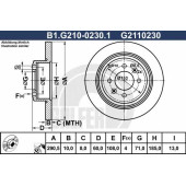 Тормозной диск GALFER G2110230 / B1.G210-0230.1