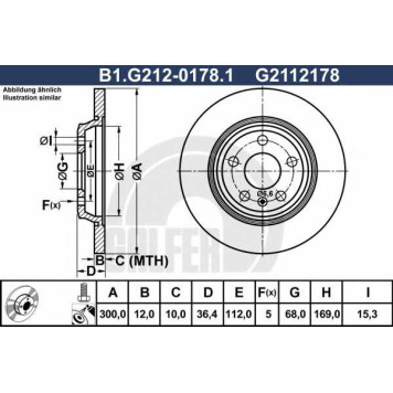 Тормозной диск GALFER G2112178 / B1.G212-0178.1