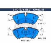 Колодки тормозные дисковые для CHEVROLET LANOS / DAEWOO ARANOS, CIELO, ESPERO, LANOS, NEXIA / OPEL ASCONA, ASTRA, CALIBRA, KADETT, OMEGA, VECTRA <b>GALFER B1.G102-0258.2 / G1020258</b>