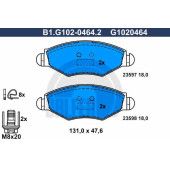 Колодки тормозные дисковые для PEUGEOT 206(2A/C,2E/K,T3E), 306(7A,7B,7C,N3,N5) <b>GALFER B1.G102-0464.2 / G1020464</b>