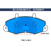 Колодки тормозные дисковые для FORD TRANSIT TOURNEO, TRANSIT(E# #) <b>GALFER B1.G102-0617.2 / G1020617</b>