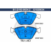 Колодки тормозные дисковые для BMW 1(E82), 3(E90,E92,E93), 5(E60,E61), 6(E63,E64), 7(E65,E66,E67) <b>GALFER B1.G102-0634.2 / G1020634</b>