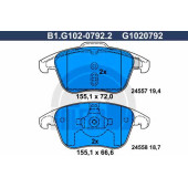 Колодки тормозные дисковые для CITROEN C4(B7,UA#,UD#), DS4, DS5 / PEUGEOT 3008, 5008 <b>GALFER B1.G102-0792.2 / G1020792</b>