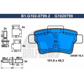 Колодки тормозные дисковые для CITROEN C4(UA#,UD#) <b>GALFER B1.G102-0799.2 / G1020799</b>