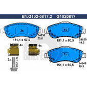 Колодки тормозные дисковые для HONDA CR(RD#,RE) <b>GALFER B1.G102-0817.2 / G1020817</b>