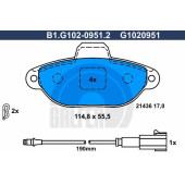 Колодки тормозные дисковые для FIAT 500(312) / FORD KA(RU8) <b>GALFER B1.G102-0951.2 / G1020951</b>