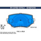 Колодки тормозные дисковые для SUZUKI GRAND VITARA(FT,GT), VITARA(ET,TA) <b>GALFER B1.G102-1210.2 / G1021210</b>