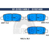 Колодки тормозные дисковые для NISSAN CUBE, MURANO, QASHQAI, TEANA, TIIDA, X-TRAIL / RENAULT KOLEOS <b>GALFER B1.G102-1408.2 / G1021408</b>