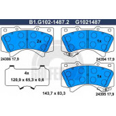 Колодки тормозные дисковые для TOYOTA LAND CRUISER 200(UZJ2#, VDJ2#), LAND CRUISER(BJ7#, HZJ7#, KZJ7#, LJ7#, PZJ7#, RJ7#) <b>GALFER B1.G102-1487.2 / G1021487</b>