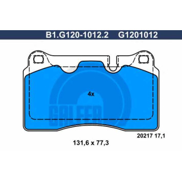 Колодки тормозные дисковые для LAND ROVER RANGE ROVER(LM,LS) <b>GALFER B1.G120-1012.2 / G1201012</b>