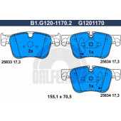Колодки тормозные дисковые для CITROEN C4 / PEUGEOT 308 <b>GALFER B1.G120-1170.2 / G1201170</b>