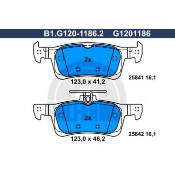 Колодки тормозные дисковые для PEUGEOT 308 <b>GALFER B1.G120-1186.2 / G1201186</b>
