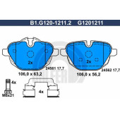Колодки тормозные дисковые для BMW 5(F10,F11,F18), i8(I12), X3(F25), X4(F26), Z4(E89) <b>GALFER B1.G120-1211.2 / G1201211</b>