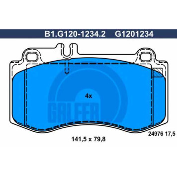 Колодки тормозные дисковые для MERCEDES CLS(C218,X218), E(S212,W212) <b>GALFER B1.G120-1234.2 / G1201234</b>