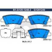 Колодки тормозные дисковые для HYUNDAI ACCENT, ELANTRA, i40 CW, i40, SONATA, TUCSON, VELOSTER / KIA OPTIMA, RIO, SOUL <b>GALFER B1.G120-1240.2 / G1201240</b>